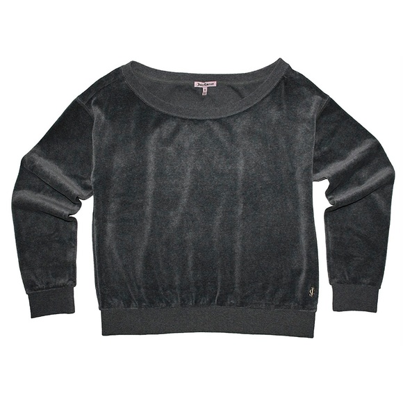 Juicy Couture Velour Relaxed Off Shoulder Top XL - Picture 2 of 2